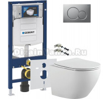 Комплект Унитаз подвесной Bauedge Bau Dream PRO-2 белый, безободковый, с микролифтом + Крепления Geberit Duofix 111.815.00.1 к стене + Инсталляция UP 320 111.300.00.5 + Кнопка Sigma 01 115.770.JQ.5 лакированная, матовый хром + Шумоизоляция 156.050.00.1