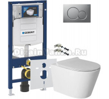 Комплект Унитаз подвесной BOND Oval F03-10 безободковый, с микролифтом + Крепления Geberit Duofix 111.815.00.1 к стене + Шумоизоляция 156.050.00.1 + Инсталляция UP 320 111.300.00.5 + Кнопка Sigma 01 115.770.JQ.5 лакированная, матовый хром