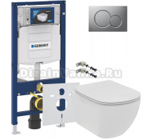 Комплект Унитаз подвесной Ideal Standard Tesi T536001 с микролифтом + Крепления Geberit Duofix 111.815.00.1 к стене + Шумоизоляция 156.050.00.1 + Инсталляция UP 320 111.300.00.5 + Кнопка Sigma 01 115.770.JQ.5 лакированная, матовый хром