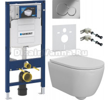 Комплект Унитаз подвесной DIWO Коломна 0700 с микролифтом + Инсталляция Geberit Duofix UP 320 111.300.00.5 + Кнопка Sigma 01 115.770.21.5 хром + Шумоизоляция 156.050.00.1 + Крепления 111.815.00.1 к стене