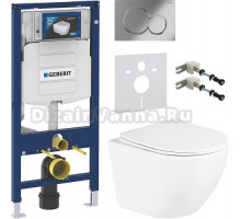 Комплект Унитаз подвесной BelBagno Uno BB3105CHR/SC + Крепления Geberit Duofix 111.815.00.1 к стене + Шумоизоляция 156.050.00.1 + Инсталляция UP 320 111.300.00.5 + Кнопка Sigma 01 115.770.21.5 хром