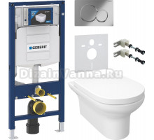 Комплект Унитаз подвесной STWORKI Хаммель HDC520WH с микролифтом + Крепления Geberit Duofix 111.815.00.1 к стене + Шумоизоляция 156.050.00.1 + Инсталляция UP 320 111.300.00.5 + Кнопка Sigma 01 115.770.21.5 хром