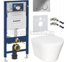Комплект Унитаз подвесной Ceramicanova Forma CN3011 с микролифтом + Крепления Geberit Duofix 111.815.00.1 к стене + Шумоизоляция 156.050.00.1 + Инсталляция UP 320 111.300.00.5 + Кнопка Sigma 01 115.770.21.5 хром
