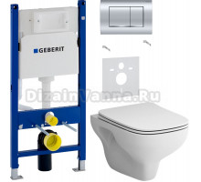 Комплект Унитаз подвесной AM.PM X-Joy S FlashClean C85A1702SC с микролифтом, белый + Шумоизоляция Geberit 156.050.00.1 + Инсталляция Duofix Delta 458.163.21.1 с кнопкой смыва, хром