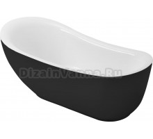 Акриловая ванна Grossman Style GR-2303MB 180x90 см, отдельностоящая, овальная, с каркасом, со сливом-переливом, черная, матовая