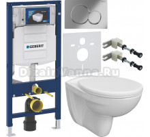 Комплект Унитаз подвесной DIWO Анапа безободковый + Крышка 803-003-709 термопласт, с микролифтом + Крепления Geberit Duofix 111.815.00.1 к стене + Шумоизоляция 156.050.00.1 + Инсталляция UP 320 111.300.00.5 + Кнопка Sigma 01 115.770.21.5 хром