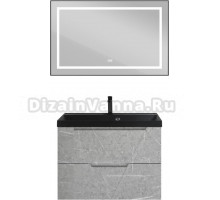 Мебель для ванной BelBagno Vittoria 80 подвесная, toros bianco, черная матовая раковина