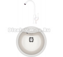 Комплект Мойка кухонная Ulgran U-601 -341 ультра-белая + Смеситель D&K Eucharius Rhein DA1372426 белый