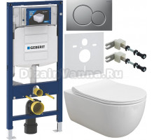 Комплект Унитаз подвесной BOCCHI V-Tondo 1416-001-0129 белая глянцевая + Крышка A0336-001 с микролифтом, глянцевая белая + Инсталляция Geberit Duofix UP 320 111.300.00.5 + Кнопка Sigma 01 115.770.JQ.5 лакированная, матовый хром + Крепления 111.815.00.1 к