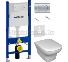 Комплект Унитаз подвесной Jacob Delafon Vox EDM102-00 + Крышка E20142-00 с микролифтом + Инсталляция Geberit Duofix Delta 458.149.21.1 с кнопкой смыва, хром + Шумоизоляция 156.050.00.1