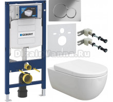 Комплект Унитаз подвесной BOCCHI V-Tondo 1416-001-0129 белая глянцевая + Крышка A0302-001 с микролифтом, глянцевая белая + Инсталляция Geberit Duofix UP 320 111.300.00.5 + Кнопка Sigma 01 115.770.21.5 хром + Крепления 111.815.00.1 к стене + Шумоизоляция 1