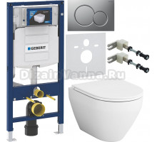 Комплект Унитаз подвесной AM.PM Spirit V2.0 FlashClean + Крышка C707857WH с микролифтом + Инсталляция Geberit Duofix UP 320 111.300.00.5 + Кнопка Sigma 01 115.770.JQ.5 лакированная, матовый хром + Крепления 111.815.00.1 к стене + Шумоизоляция 156.050.00.1