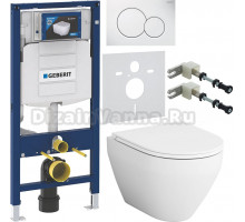 Комплект Унитаз подвесной AM.PM Spirit V2.0 FlashClean + Крышка C707857WH с микролифтом + Инсталляция Geberit Duofix UP 320 111.300.00.5 + Кнопка Sigma 01 115.770.11.5 белая + Крепления 111.815.00.1 к стене + Шумоизоляция 156.050.00.1