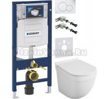 Комплект Унитаз подвесной Owl 1975 Eld TOWLT190101 безободковый + Крепления Geberit Duofix 111.815.00.1 к стене + Шумоизоляция 156.050.00.1 + Инсталляция UP 320 111.300.00.5 + Кнопка Sigma 01 115.770.11.5 белая
