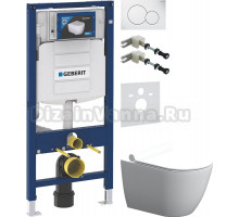 Комплект Унитаз подвесной STWORKI Нюборг HCNBG1700SC безободковый, с микролифтом + Крепления Geberit Duofix 111.815.00.1 к стене + Шумоизоляция 156.050.00.1 + Инсталляция UP 320 111.300.00.5 + Кнопка Sigma 01 115.770.11.5 белая