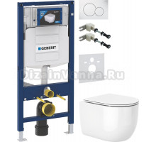 Комплект Унитаз подвесной Cerutti Spa Oglio Aria 8909 безободковый, с микролифтом + Крепления Geberit Duofix 111.815.00.1 к стене + Шумоизоляция 156.050.00.1 + Инсталляция UP 320 111.300.00.5 + Кнопка Sigma 01 115.770.11.5 белая