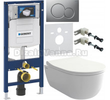 Комплект Унитаз подвесной BOCCHI V-Tondo Rimless 1417-001-0129 белая глянцевая + Крышка A0336-001 с микролифтом, глянцевая белая + Инсталляция Geberit Duofix UP 320 111.300.00.5 + Кнопка Sigma 01 115.770.JQ.5 лакированная, матовый хром + Крепления 111.815
