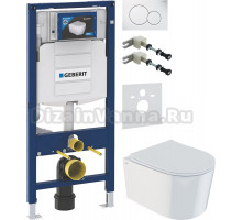 Комплект Унитаз подвесной IDDIS Stone STORDSEi25 + Крепления Geberit Duofix 111.815.00.1 к стене + Шумоизоляция 156.050.00.1 + Инсталляция UP 320 111.300.00.5 + Кнопка Sigma 01 115.770.11.5 белая