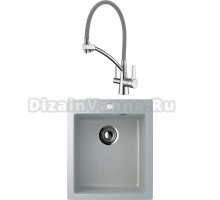 Комплект Мойка кухонная Ulgran U-404 -310 серая + Смеситель Lemark Comfort LM3071C-Gray с гибким изливом, хром, серый