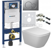 Комплект Унитаз подвесной STWORKI Карлстад 5610 безободковый + Крышка Lento 0405 с микролифтом + Инсталляция Geberit Duofix UP 320 111.300.00.5 + Кнопка Sigma 01 115.770.JQ.5 лакированная, матовый хром + Крепления 111.815.00.1 к стене + Шумоизоляция 156.0