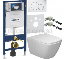 Комплект Унитаз подвесной STWORKI Карлстад 5610 безободковый + Крышка Lento 0405 с микролифтом + Инсталляция Geberit Duofix UP 320 111.300.00.5 + Кнопка Sigma 01 115.770.11.5 белая + Крепления 111.815.00.1 к стене + Шумоизоляция 156.050.00.1