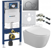 Комплект Унитаз подвесной STWORKI Ларвик 5512 безободковый + Крышка 530224 + Инсталляция Geberit Duofix UP 320 111.300.00.5 + Кнопка Sigma 01 115.770.JQ.5 лакированная, матовый хром + Крепления 111.815.00.1 к стене + Шумоизоляция 156.050.00.1