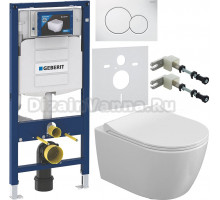 Комплект Унитаз подвесной STWORKI Ларвик 5512 безободковый + Крышка 530224 + Инсталляция Geberit Duofix UP 320 111.300.00.5 + Кнопка Sigma 01 115.770.11.5 белая + Крепления 111.815.00.1 к стене + Шумоизоляция 156.050.00.1