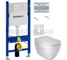 Комплект Унитаз подвесной BOCCHI Taormina Arch 1012-001-0129 белая + Крышка A0336-001 с микролифтом, глянцевая белая + Инсталляция Geberit Duofix Delta 458.149.21.1 с кнопкой смыва, хром + Шумоизоляция 156.050.00.1