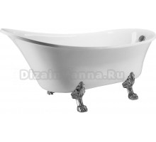 Акриловая ванна Grossman Retro GR-1002M 160x70 см, отдельностоящая, овальная, с каркасом, со сливом-переливом, матовая
