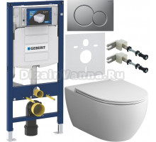 Комплект Унитаз подвесной AM.PM Awe C111700WH + Крышка C117853WH с микролифтом, петли хром + Инсталляция Geberit Duofix UP 320 111.300.00.5 + Кнопка Sigma 01 115.770.JQ.5 лакированная, матовый хром + Крепления 111.815.00.1 к стене + Шумоизоляция 156.050.0