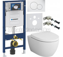 Комплект Унитаз подвесной AM.PM Awe C111700WH + Крышка C117852WH с микролифтом, петли хром + Инсталляция Geberit Duofix UP 320 111.300.00.5 + Кнопка Sigma 01 115.770.11.5 белая + Крепления 111.815.00.1 к стене + Шумоизоляция 156.050.00.1
