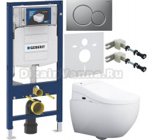 Комплект Унитаз подвесной AM.PM Awe C111700WH + Крышка Admire CCC7851WH с функцией биде, петли хром + Инсталляция Geberit Duofix UP 320 111.300.00.5 + Кнопка Sigma 01 115.770.JQ.5 лакированная, матовый хром + Крепления 111.815.00.1 к стене + Шумоизоляция