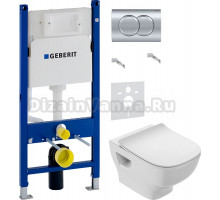 Комплект Унитаз подвесной Jacob Delafon Struktura EDF102-00 + Крышка E70025-00 с микролифтом + Инсталляция Geberit Duofix Delta 458.149.21.1 с кнопкой смыва, хром + Шумоизоляция 156.050.00.1