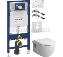 Комплект Унитаз подвесной AM.PM Like C801701SC FlashClean с микролифтом + Крепления Geberit Duofix 111.815.00.1 к стене + Шумоизоляция 156.050.00.1 + Инсталляция UP 320 111.300.00.5 + Кнопка Sigma 01 115.770.11.5 белая