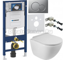 Комплект Унитаз подвесной BelBagno Amanda BB051CHR безободковая + Крышка BB901SC с микролифтом + Инсталляция Geberit Duofix UP 320 111.300.00.5 + Кнопка Sigma 01 115.770.JQ.5 лакированная, матовый хром + Крепления 111.815.00.1 к стене + Шумоизоляция 156.0