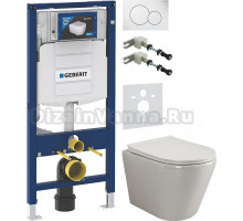 Комплект Унитаз подвесной Ceramicanova Highlight Rimless CN1804 с микролифтом, безободковый + Крепления Geberit Duofix 111.815.00.1 к стене + Шумоизоляция 156.050.00.1 + Инсталляция UP 320 111.300.00.5 + Кнопка Sigma 01 115.770.11.5 белая