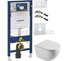 Комплект Унитаз подвесной STWORKI Скаген SK-09up безободковый, с микролитом + Крепления Geberit Duofix 111.815.00.1 к стене + Шумоизоляция 156.050.00.1 + Инсталляция UP 320 111.300.00.5 + Кнопка Sigma 01 115.770.11.5 белая