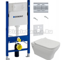 Комплект Унитаз подвесной BOCCHI Firenze 1304-001-0129 глянцевая белая + Крышка A0334-001 с микролифтом, глянцевая белая + Инсталляция Geberit Duofix Delta 458.149.21.1 с кнопкой смыва, хром + Шумоизоляция 156.050.00.1