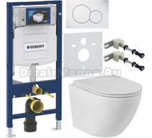 Комплект Унитаз подвесной BelBagno Sfera-r BB046CHR + Крышка BB870SC с микролифтом + Инсталляция Geberit Duofix UP 320 111.300.00.5 + Кнопка Sigma 01 115.770.11.5 белая + Крепления 111.815.00.1 к стене + Шумоизоляция 156.050.00.1