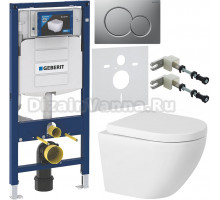 Комплект Унитаз подвесной BelBagno Sfera-r BB046CHR + Крышка Marino BB105SC с микролифтом, петли хром + Инсталляция Geberit Duofix UP 320 111.300.00.5 + Кнопка Sigma 01 115.770.JQ.5 лакированная, матовый хром + Крепления 111.815.00.1 к стене + Шумоизоляци