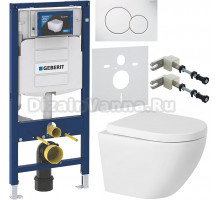 Комплект Унитаз подвесной BelBagno Sfera-r BB046CHR + Крышка Marino BB105SC с микролифтом, петли хром + Инсталляция Geberit Duofix UP 320 111.300.00.5 + Кнопка Sigma 01 115.770.11.5 белая + Крепления 111.815.00.1 к стене + Шумоизоляция 156.050.00.1