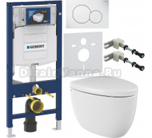 Комплект Унитаз подвесной BOCCHI Etna белая + Крышка белая, с микролифтом + Инсталляция Geberit Duofix UP 320 111.300.00.5 + Кнопка Sigma 01 115.770.11.5 белая + Крепления 111.815.00.1 к стене + Шумоизоляция 156.050.00.1