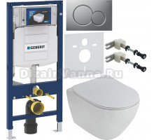 Комплект Унитаз подвесной Cezares Stylus CZR-513-TH-R + Крышка CZR-2316-SC с микролифтом + Инсталляция Geberit Duofix UP 320 111.300.00.5 + Кнопка Sigma 01 115.770.JQ.5 лакированная, матовый хром + Крепления 111.815.00.1 к стене + Шумоизоляция 156.050.00.