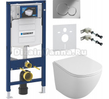Комплект Унитаз подвесной Owl 1975 Vind TOWLT190302 безободковый + Инсталляция Geberit Duofix UP 320 111.300.00.5 + Кнопка Sigma 01 115.770.21.5 хром + Шумоизоляция 156.050.00.1 + Крепления 111.815.00.1 к стене
