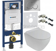 Комплект Унитаз подвесной Cezares Stylus CZR-513-TH-R + Крышка CZR-2011-SC с микролифтом + Инсталляция Geberit Duofix UP 320 111.300.00.5 + Кнопка Sigma 01 115.770.21.5 хром + Крепления 111.815.00.1 к стене + Шумоизоляция 156.050.00.1