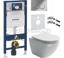 Комплект Унитаз подвесной Ceramicanova Metropol CN4002 безободковый + Инсталляция Geberit Duofix UP 320 111.300.00.5 + Кнопка Sigma 01 115.770.21.5 хром + Шумоизоляция 156.050.00.1 + Крепления 111.815.00.1 к стене