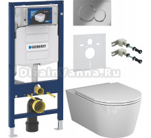 Комплект Унитаз подвесной AM.PM Func C8F1701SC безободковый, с микролифтом + Инсталляция Geberit Duofix UP 320 111.300.00.5 + Кнопка Sigma 01 115.770.21.5 хром + Шумоизоляция 156.050.00.1 + Крепления 111.815.00.1 к стене