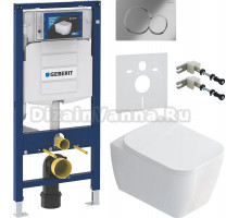 Комплект Унитаз подвесной STWORKI Монтре SETK3204-2616 безободковый, с микролифтом + Инсталляция Geberit Duofix UP 320 111.300.00.5 + Кнопка Sigma 01 115.770.21.5 хром + Шумоизоляция 156.050.00.1 + Крепления 111.815.00.1 к стене