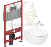 Комплект Унитаз подвесной Cezares Molveno CZR-2468-TH-R + Крышка CZR-2011-SC с микролифтом + Инсталляция TECE Base 9400413 4 в 1 с кнопкой смыва