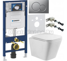Комплект Унитаз подвесной BelBagno Ardente-R BB520CHR безободковая + Крышка BB2322SC с микролифтом + Инсталляция Geberit Duofix UP 320 111.300.00.5 + Кнопка Sigma 01 115.770.JQ.5 лакированная, матовый хром + Крепления 111.815.00.1 к стене + Шумоизоляция 1